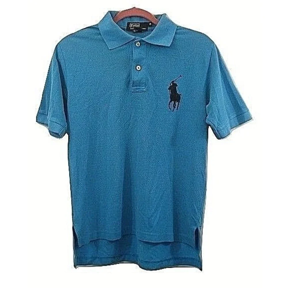 Polo Ralph Lauren Big Pony Polo Shirt Blue Black Black Embroidered Logo M